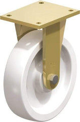 Blickle - 10" Diam x 2-9/16" Wide x 12" OAH Top Plate Mount Rigid Caster - Impact-Resistant Nylon, 4,400 Lb Capacity, Plain Bore Bearing, 6-7/8 x 5-1/2" Plate - Americas Industrial Supply