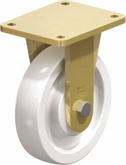 Blickle - 8" Diam x 1-31/32" Wide x 9-41/64" OAH Top Plate Mount Rigid Caster - Impact-Resistant Nylon, 3,300 Lb Capacity, Ball Bearing, 5-1/2 x 4-3/8" Plate - Americas Industrial Supply