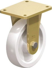 Blickle - 8" Diam x 1-31/32" Wide x 9-41/64" OAH Top Plate Mount Rigid Caster - Impact-Resistant Nylon, 3,300 Lb Capacity, Plain Bore Bearing, 5-1/2 x 4-3/8" Plate - Americas Industrial Supply
