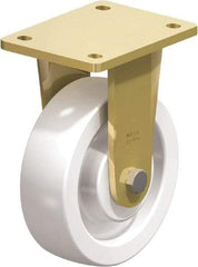 Blickle - 6-1/2" Diam x 1-31/32" Wide x 8-5/64" OAH Top Plate Mount Rigid Caster - Impact-Resistant Nylon, 1,870 Lb Capacity, Ball Bearing, 5-1/2 x 4-3/8" Plate - Americas Industrial Supply