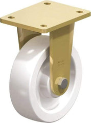 Blickle - 6-1/2" Diam x 1-31/32" Wide x 8-5/64" OAH Top Plate Mount Rigid Caster - Impact-Resistant Nylon, 1,870 Lb Capacity, Plain Bore Bearing, 5-1/2 x 4-3/8" Plate - Americas Industrial Supply