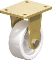 Blickle - 5" Diam x 1-31/32" Wide x 6-11/16" OAH Top Plate Mount Rigid Caster - Impact-Resistant Nylon, 1,650 Lb Capacity, Plain Bore Bearing, 5-1/2 x 4-3/8" Plate - Americas Industrial Supply