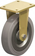 Blickle - 8" Diam x 1-31/32" Wide x 9-41/64" OAH Top Plate Mount Rigid Caster - Solid Rubber, 1,320 Lb Capacity, Ball Bearing, 5-1/2 x 4-3/8" Plate - Americas Industrial Supply