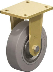 Blickle - 6-1/2" Diam x 1-31/32" Wide x 8-5/64" OAH Top Plate Mount Rigid Caster - Solid Rubber, 990 Lb Capacity, Ball Bearing, 5-1/2 x 4-3/8" Plate - Americas Industrial Supply