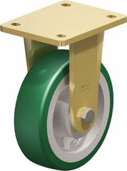 Blickle - 6-1/2" Diam x 1-31/32" Wide x 8-5/64" OAH Top Plate Mount Rigid Caster - Polyurethane-Elastomer Blickle Softhane, 1,320 Lb Capacity, Ball Bearing, 5-1/2 x 4-3/8" Plate - Americas Industrial Supply