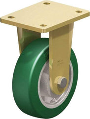 Blickle - 6" Diam x 1-31/32" Wide x 7-7/8" OAH Top Plate Mount Rigid Caster - Polyurethane-Elastomer Blickle Softhane, 1,210 Lb Capacity, Ball Bearing, 5-1/2 x 4-3/8" Plate - Americas Industrial Supply