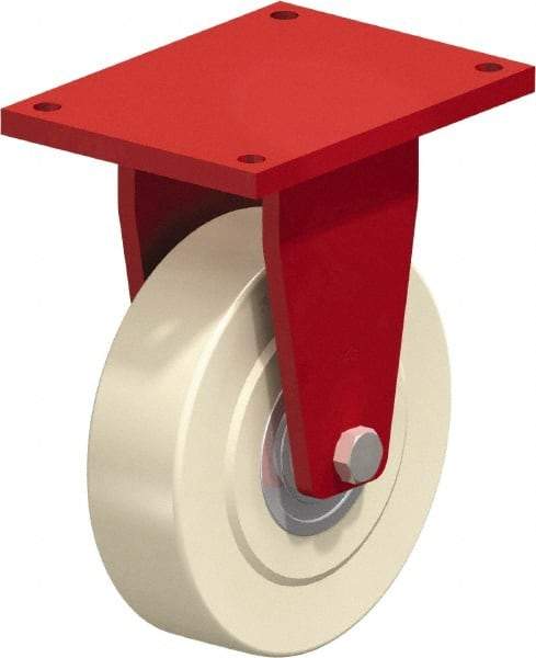 Blickle - 16" Diam x 4-21/64" Wide x 20-55/64" OAH Top Plate Mount Rigid Caster - Impact-Resistant Cast Nylon, 26,400 Lb Capacity, Ball Bearing, 15-3/4 x 11-13/16" Plate - Americas Industrial Supply