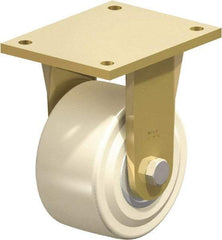 Blickle - 6" Diam x 3-9/64" Wide x 8-5/64" OAH Top Plate Mount Rigid Caster - Impact-Resistant Cast Nylon, 6,600 Lb Capacity, Ball Bearing, 6-7/8 x 5-1/2" Plate - Americas Industrial Supply