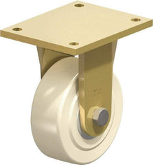 Blickle - 6" Diam x 2-5/32" Wide x 8-5/64" OAH Top Plate Mount Rigid Caster - Impact-Resistant Cast Nylon, 5,500 Lb Capacity, Ball Bearing, 6-7/8 x 5-1/2" Plate - Americas Industrial Supply