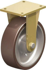 Blickle - 10" Diam x 3-9/64" Wide x 12" OAH Top Plate Mount Rigid Caster - Polyurethane-Elastomer Blickle Besthane, 3,960 Lb Capacity, Ball Bearing, 6-7/8 x 5-1/2" Plate - Americas Industrial Supply