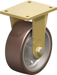 Blickle - 8" Diam x 3-9/64" Wide x 10-1/32" OAH Top Plate Mount Rigid Caster - Polyurethane-Elastomer Blickle Besthane, 3,520 Lb Capacity, Ball Bearing, 6-7/8 x 5-1/2" Plate - Americas Industrial Supply