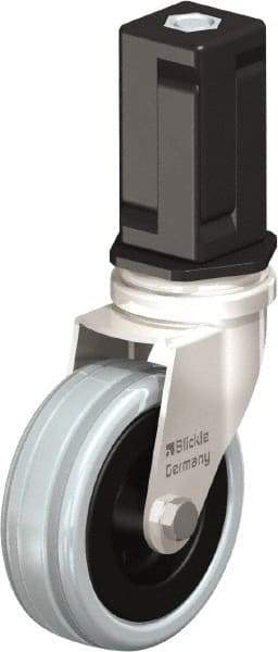 Blickle - 3" Diam x 63/64" Wide x 3-31/32" OAH Stem Mount Swivel Caster - Solid Rubber, 132 Lb Capacity, Plain Bore Bearing, Square Stem - Americas Industrial Supply