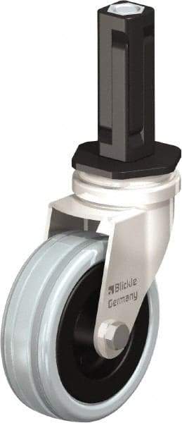 Blickle - 3" Diam x 63/64" Wide x 3-31/32" OAH Stem Mount Swivel Caster - Solid Rubber, 132 Lb Capacity, Plain Bore Bearing, Square Stem - Americas Industrial Supply
