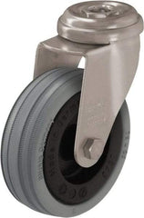 Blickle - 3" Diam x 63/64" Wide x 3-27/32" OAH Stem Mount Swivel Caster - Solid Rubber, 132 Lb Capacity, Plain Bore Bearing, Square Stem - Americas Industrial Supply