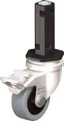 Blickle - 2" Diam x 45/64" Wide x 2-13/16" OAH Stem Mount Swivel Caster with Brake - Solid Rubber, 88 Lb Capacity, Plain Bore Bearing, Square Stem - Americas Industrial Supply