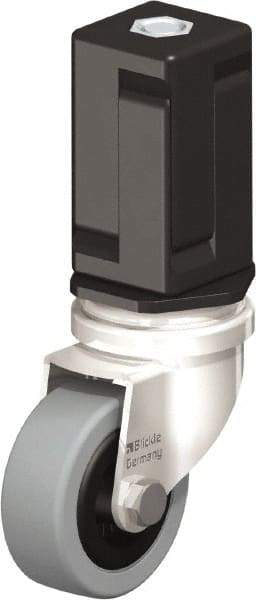 Blickle - 2" Diam x 45/64" Wide x 2-13/16" OAH Stem Mount Swivel Caster - Solid Rubber, 88 Lb Capacity, Plain Bore Bearing, Square Stem - Americas Industrial Supply
