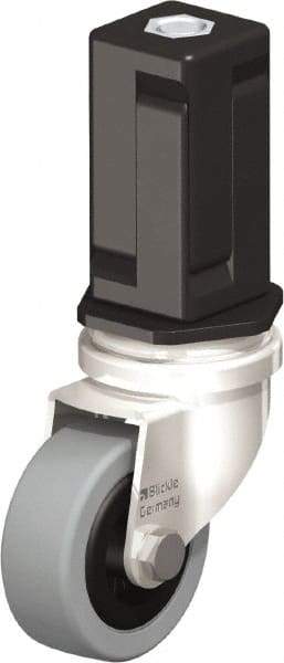 Blickle - 2" Diam x 45/64" Wide x 2-13/16" OAH Stem Mount Swivel Caster - Solid Rubber, 88 Lb Capacity, Plain Bore Bearing, Square Stem - Americas Industrial Supply