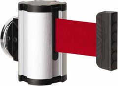 Lavi Industries - 3-1/2" High x 2-1/2" Long x 2-1/2" Wide Magnetic Wall Mount Barrier - Aluminum, Satin Chrome Finish, Satin Aluminum, Use with Magnetic Wall Mount Barriers - Americas Industrial Supply