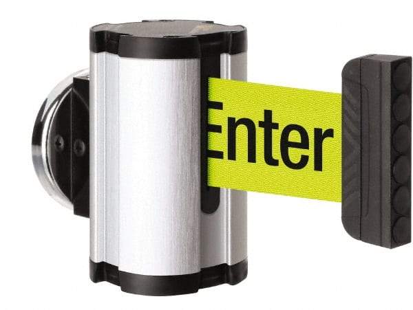 Lavi Industries - 3-1/2" High x 2-1/2" Long x 2-1/2" Wide Magnetic Wall Mount Barrier - Aluminum, Satin Chrome Finish, Satin Aluminum, Use with Magnetic Wall Mount Barriers - Americas Industrial Supply