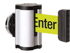 Lavi Industries - 3-1/2" High x 2-1/2" Long x 2-1/2" Wide Magnetic Wall Mount Barrier - Aluminum, Satin Chrome Finish, Satin Aluminum, Use with Magnetic Wall Mount Barriers - Americas Industrial Supply