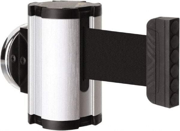 Lavi Industries - 3-1/2" High x 2-1/2" Long x 2-1/2" Wide Magnetic Wall Mount Barrier - Aluminum, Satin Chrome Finish, Satin Aluminum, Use with Magnetic Wall Mount Barriers - Americas Industrial Supply