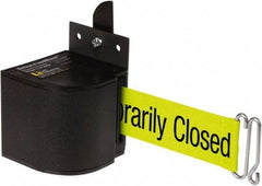 Lavi Industries - 3-1/2" High x 3-1/4" Long x 3-1/4" Wide Retractable Barrier Belt - Aluminum, Powdercoat Finish, Black, Use with Upright - Americas Industrial Supply