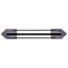 Harvey Tool - 3/8" Diam 60°/120° 3-Flute Double End Solid Carbide Chamfer Mill - Exact Industrial Supply