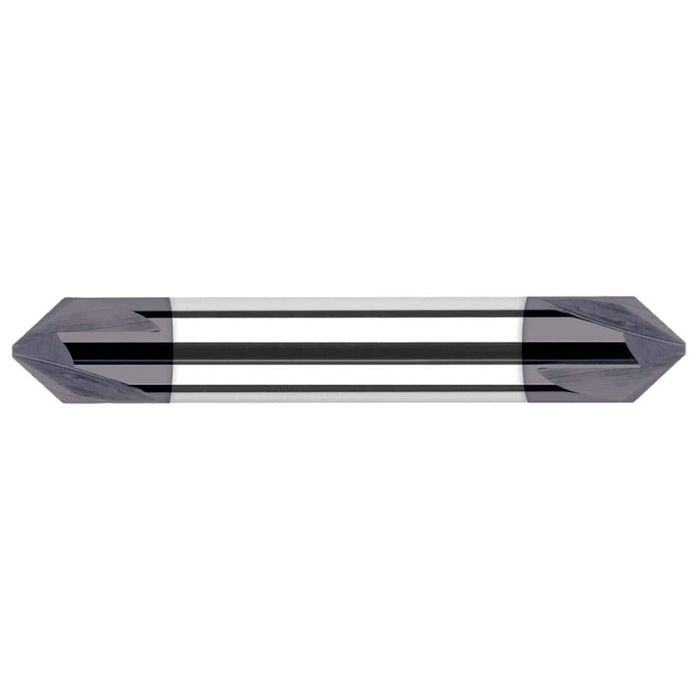 Harvey Tool - 3/8" Diam 30°/150° 3-Flute Double End Solid Carbide Chamfer Mill - Exact Industrial Supply