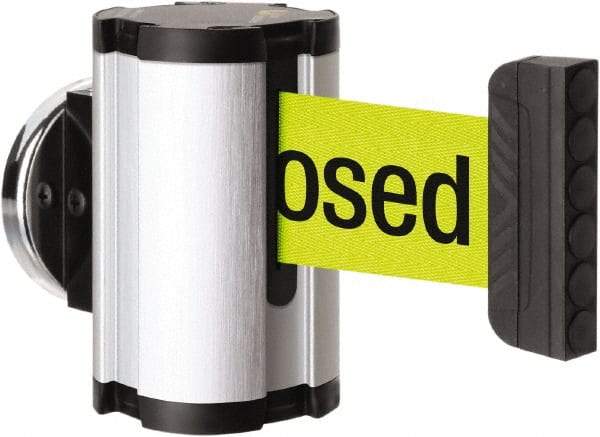 Lavi Industries - 3-1/2" High x 2-1/2" Long x 2-1/2" Wide Magnetic Wall Mount Barrier - Aluminum, Satin Chrome Finish, Satin Aluminum, Use with Magnetic Wall Mount Barriers - Americas Industrial Supply