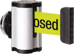 Lavi Industries - 3-1/2" High x 2-1/2" Long x 2-1/2" Wide Magnetic Wall Mount Barrier - Aluminum, Satin Chrome Finish, Satin Aluminum, Use with Magnetic Wall Mount Barriers - Americas Industrial Supply