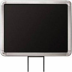 Lavi Industries - 11" High x 8-1/2" Long x 8-1/2" Wide Barrier Sign Frame - Aluminum, Satin Chrome Finish, Satin Aluminum, Use with Stanchion - Americas Industrial Supply