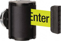 Lavi Industries - 3-1/2" High x 2-1/2" Long x 2-1/2" Wide Magnetic Wall Mount Barrier - Aluminum, Powdercoat Finish, Black, Use with Magnetic Wall Mount Barriers - Americas Industrial Supply