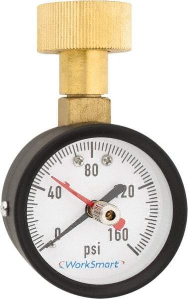Value Collection - 2" Dial, 3/4 Thread, 0-160 Scale Range, Pressure Gauge - Top Connection Mount, Accurate to 3-2-3% of Scale - Americas Industrial Supply