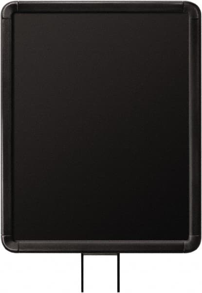 Lavi Industries - 14" High x 11" Long x 11" Wide Barrier Sign Frame - Aluminum, Powdercoat Finish, Black, Use with Stanchion - Americas Industrial Supply