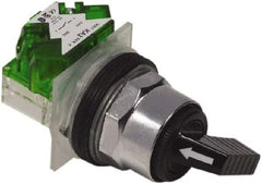 Schneider Electric - 1.18 Inch Mount Hole, 2 Position, Knob and Pushbutton Operated, Selector Switch - Black, Maintained (MA), Weatherproof and Dust and Oil Resistant - Americas Industrial Supply