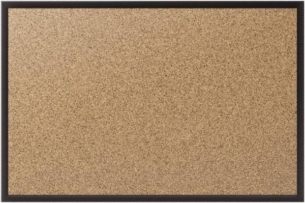 Quartet - 48" Wide x 36" High Open Cork Bulletin Board - Natural (Color) - Americas Industrial Supply