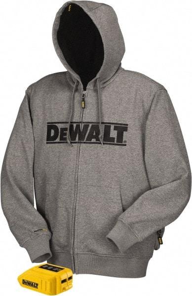DeWALT - Size 2XL Heated & Cold Weather Jacket - Gray, Polyester, Zipper Closure - Americas Industrial Supply