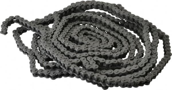 Morse - 1/4" Pitch, ANSI 25, Single Strand Roller Chain - Chain No. 25, 10 Ft. Long, 0.13" Roller Diam, 1/8" Roller Width - Americas Industrial Supply