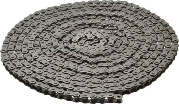 Morse - 1/4" Pitch, ANSI 25, Single Strand Roller Chain - Chain No. 25, 10 Ft. Long, 1/4" Roller Diam, 3/16" Roller Width - Americas Industrial Supply