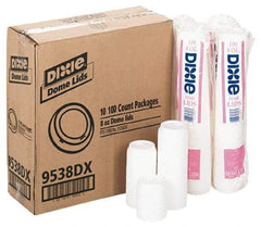 Dixie - Dixie Dome Drink-Thru Lids for 8 oz Hot Cups - White - Americas Industrial Supply