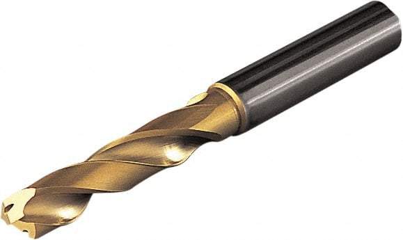 Seco - 11mm 140° Spiral Flute Solid Carbide Screw Machine Drill Bit - Multilayer TiAlN Finish, Right Hand Cut, 55mm Flute Length, 102mm OAL, Straight Shank, Through Coolant - Americas Industrial Supply