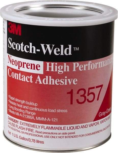 3M - Construction Adhesives - 1357 1G NEOPRN GRY/GRN SCOTCHWELD HP CONTACT ADH - Americas Industrial Supply