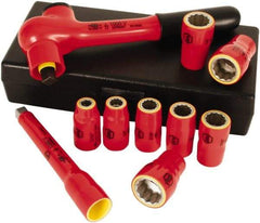 Wiha - 10 Piece 3/8" Drive Socket Set - 8 Points, 8mm to 19mm Range, Metric Measurement Standard - Americas Industrial Supply