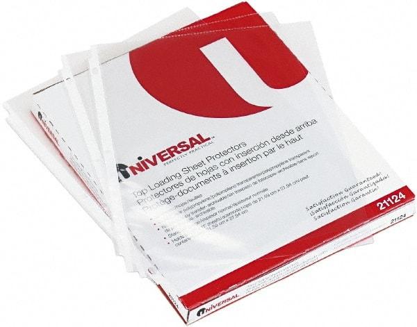 UNIVERSAL - 50 Piece Clear Sheet Protectors-Ring Binder - 11" High x 8-1/2" Wide - Americas Industrial Supply