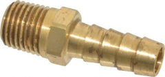 Parker - 1/4 NPT Thread Hose Barb x Male NPT Connector - 3/8" ID Hose x 0.415" OD Hose, Lead Free Brass - Americas Industrial Supply