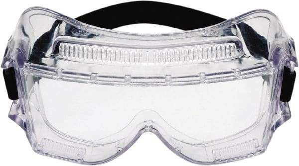 3M - Size Universal, Clear Polycarbonate Anti-Fog Lens, Safety Goggles - Direct Vent, Clear Polycarbonate Frame, Over the Glass Style - Americas Industrial Supply