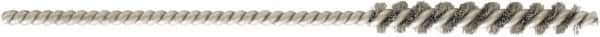 Brush Research Mfg. - 6mm Diam Helical Stainless Steel Tube Brush - Single Spiral, 0.003" Filament Diam, 1" Brush Length, 3" OAL - Americas Industrial Supply