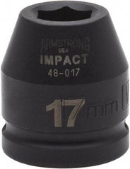 Armstrong - 3/4" Drive 17mm Standard Impact Socket - 6 Points, 1-7/8" OAL - Americas Industrial Supply