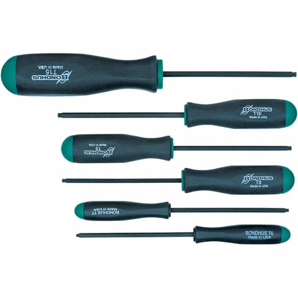 Bondhus - Screwdriver Sets Screwdriver Types Included: Torx Number of Pieces: 6 - Americas Industrial Supply