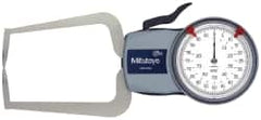 Mitutoyo - 0.8 Inch Max Measurement, 0.0005 Inch Graduation, Outside Dial Caliper Gage - 3.2 Inch Leg Length, 0.0015 Inch Accuracy - Americas Industrial Supply